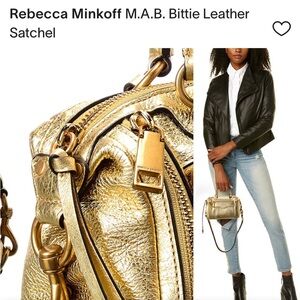 Rebecca Minkoff Gold Textured Leather Satchel